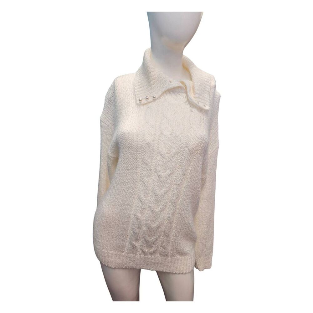 Sterling Harris Cream Sweater Size Medium Vintage 90's